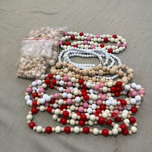 Wooden Farmhouse Craft Beads various sizes in lengths.